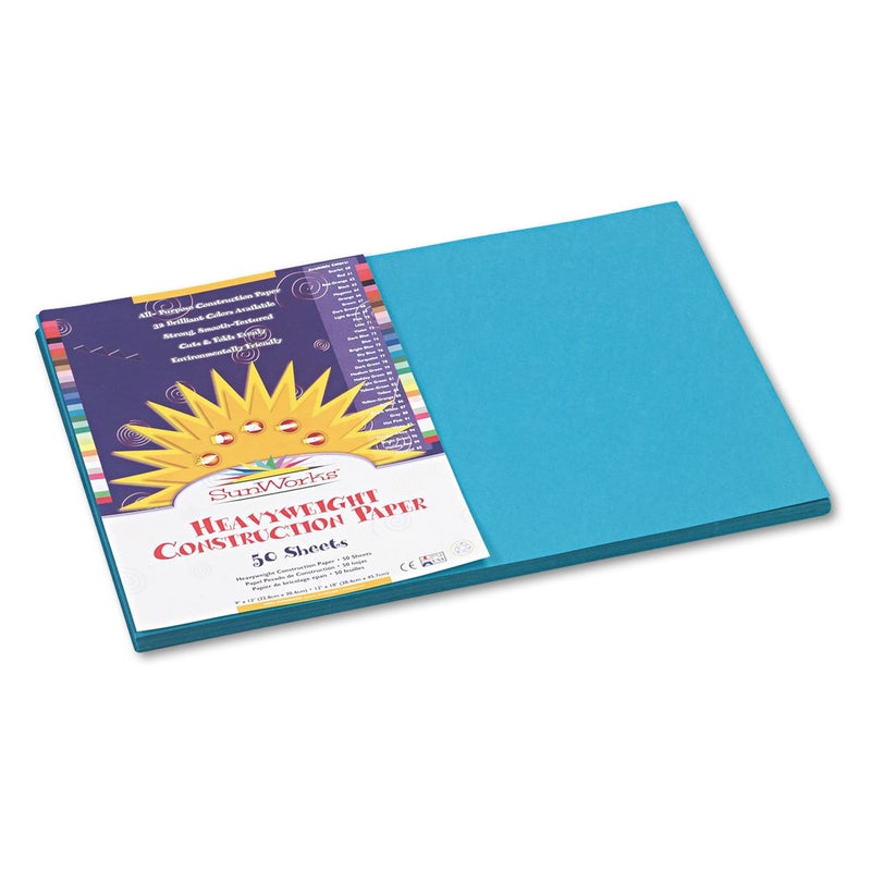 Prang (Formerly SunWorks) Construction Paper, Turquoise, 12" x 18", 50 Sheets - Image 4